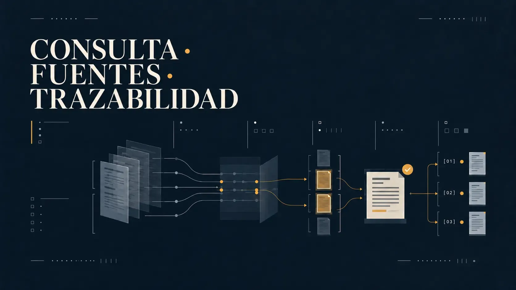 Interfaz conceptual de un asistente que consulta conocimiento interno y muestra sus fuentes.